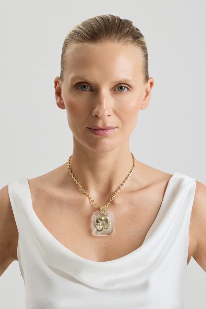 Aquarius Pendant, worn