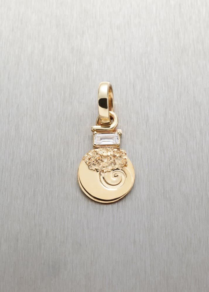 Gratitude Pendant with Baguette Diamond — view 2