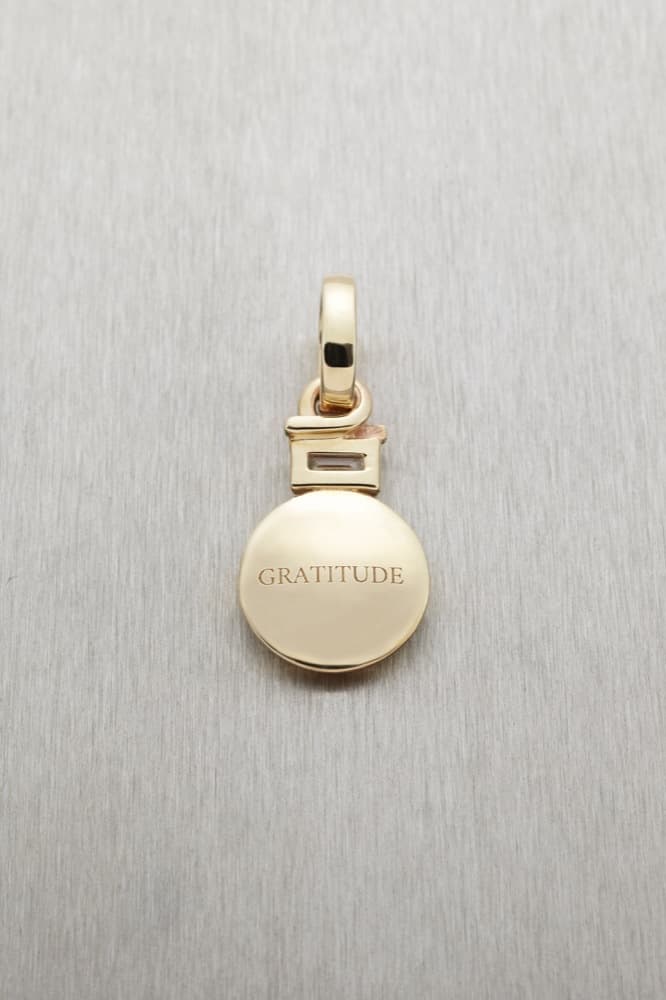 Gratitude Pendant with Baguette Diamond — view 3