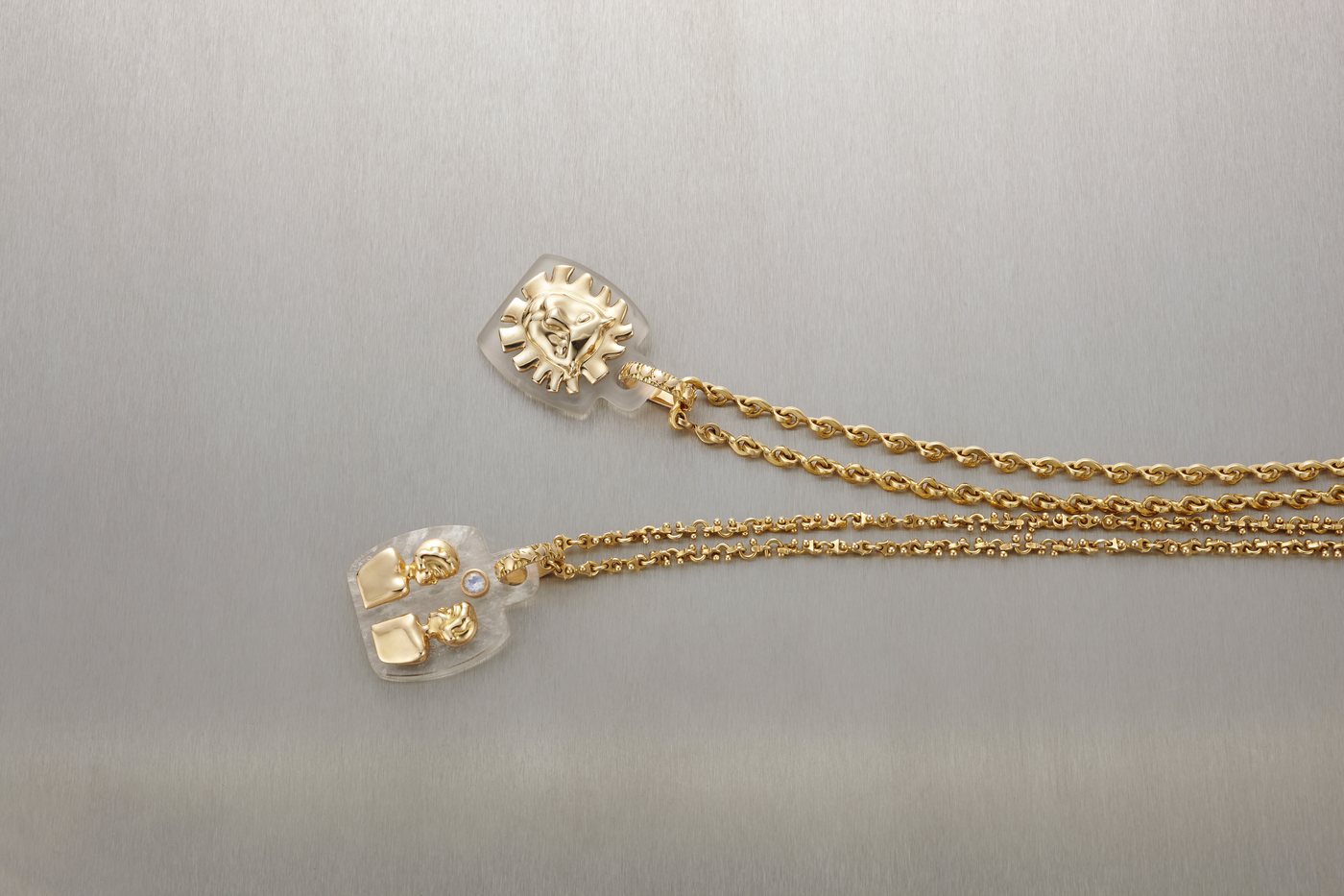 Two long chain earrings
