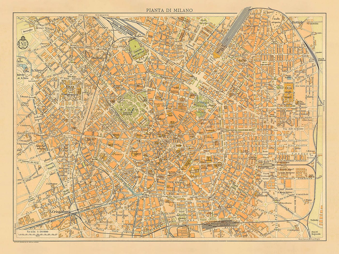 An antique map of Milan