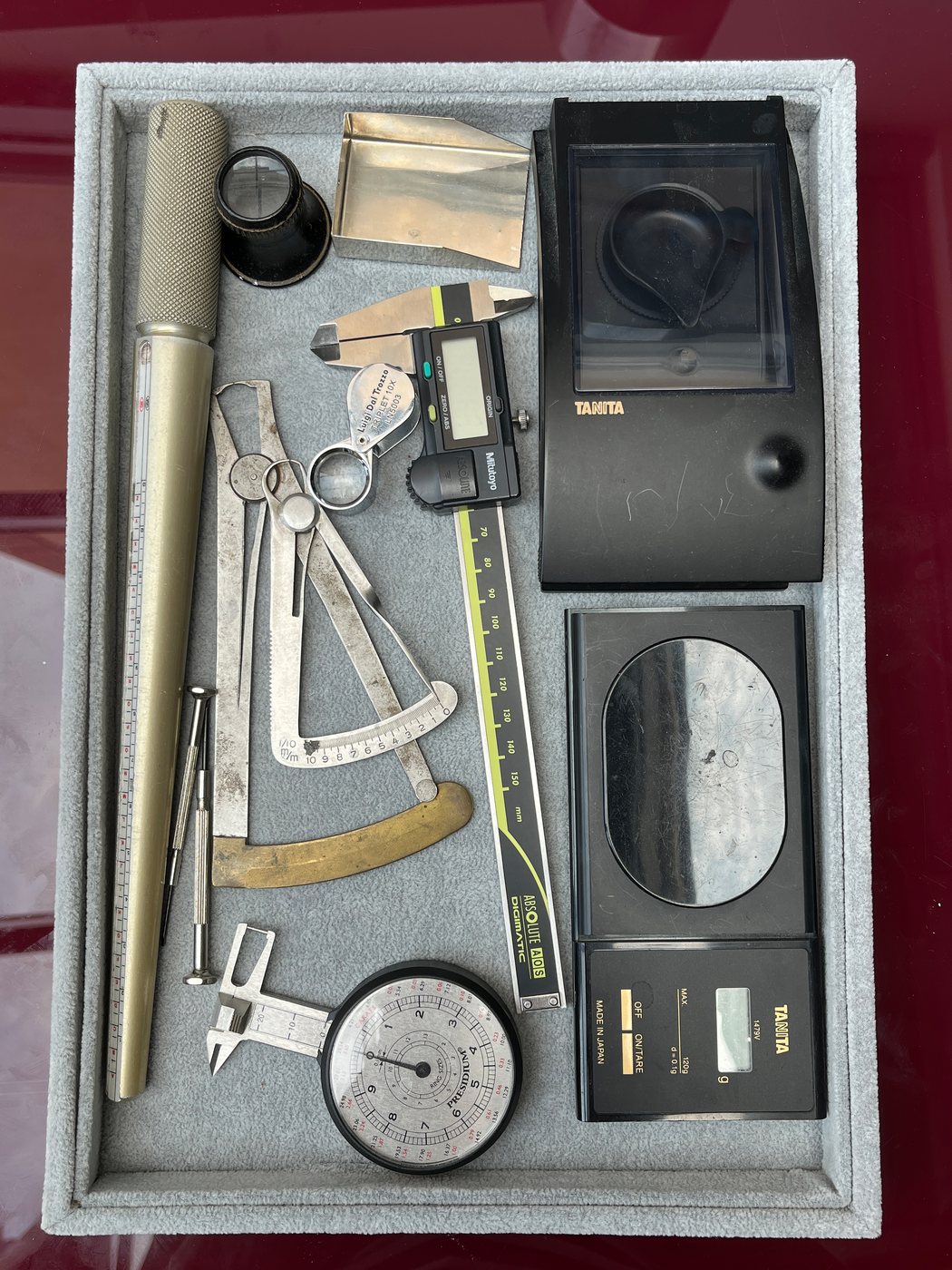 The tools of the bench, laid out