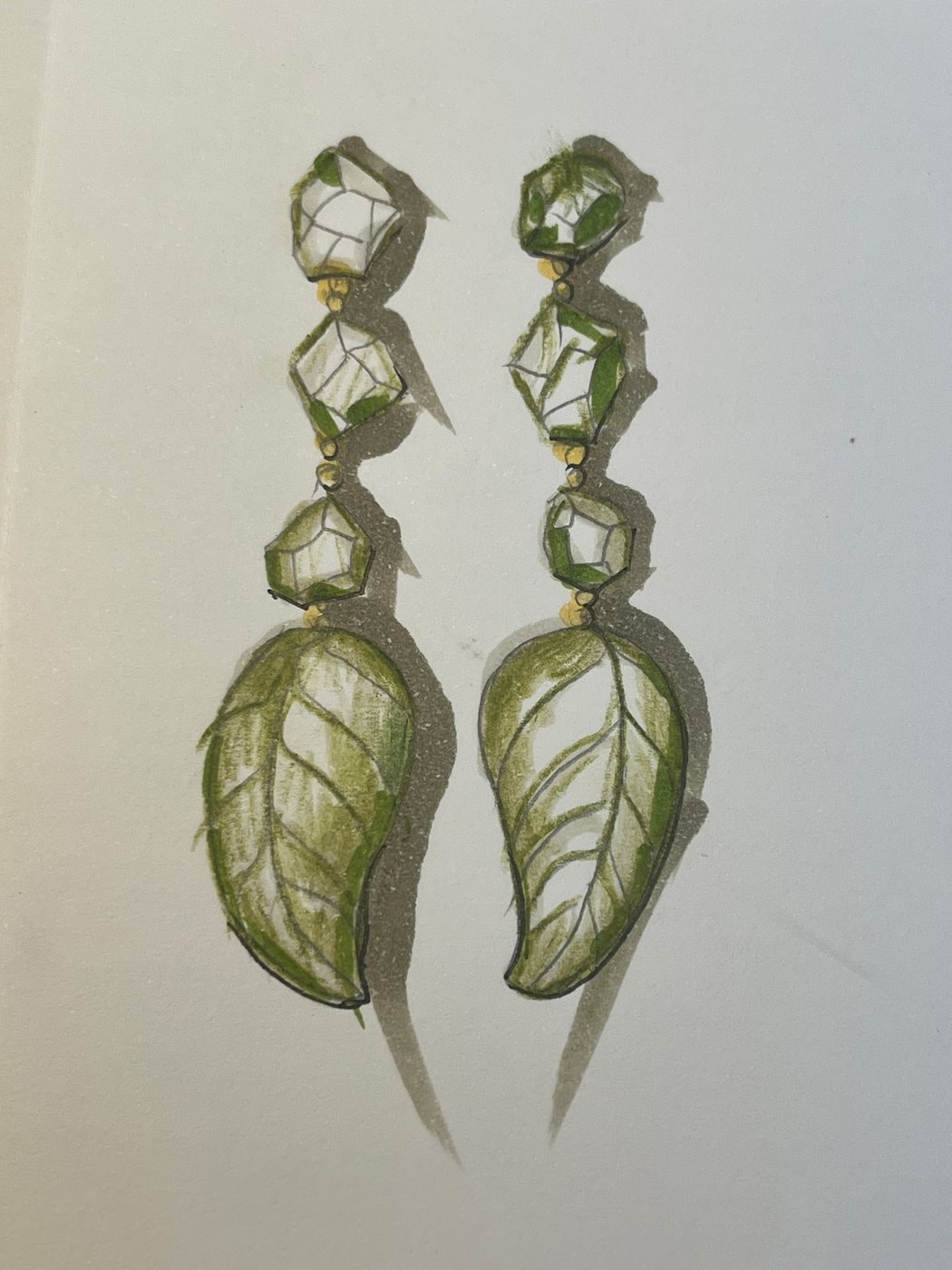Carved leaf earrings