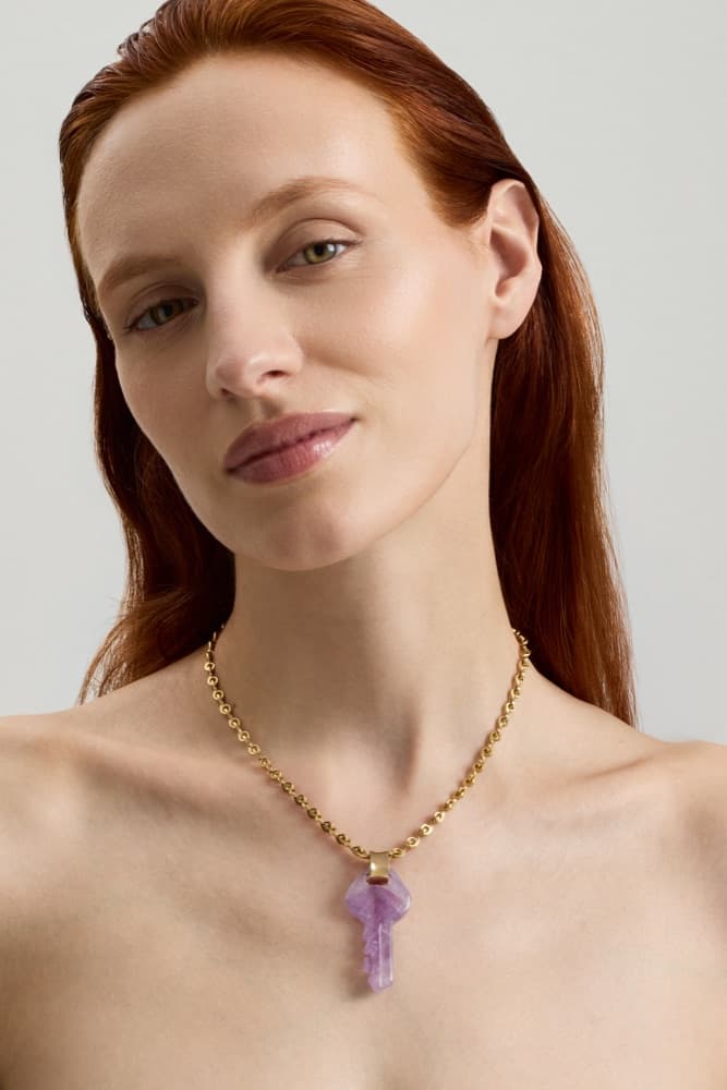 Amethyst Energy Key, worn