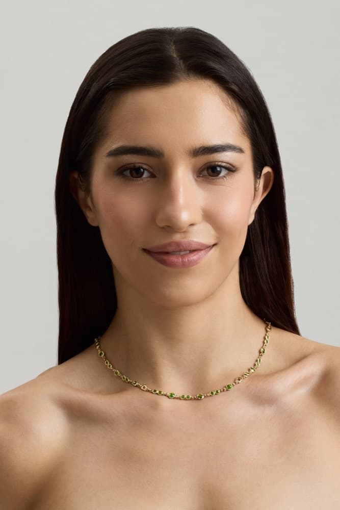 Green Blossom Chain, worn