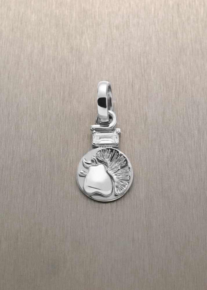Longevity Pendant with Baguette Diamond — view 3
