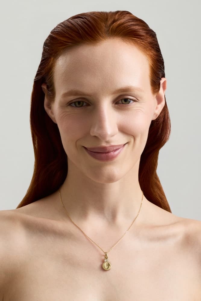 Power Pendant with Baguette Diamond, worn