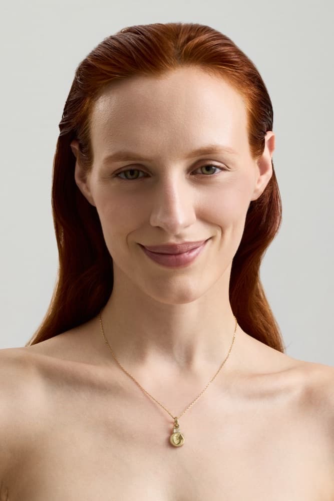 Success Pendant with Baguette Diamond, worn